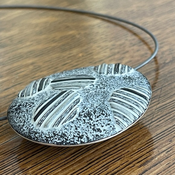 Forlano + Ford necklace on 18” oxidized silver chain. Reversible. One of a kind. - Picture 4 of 13